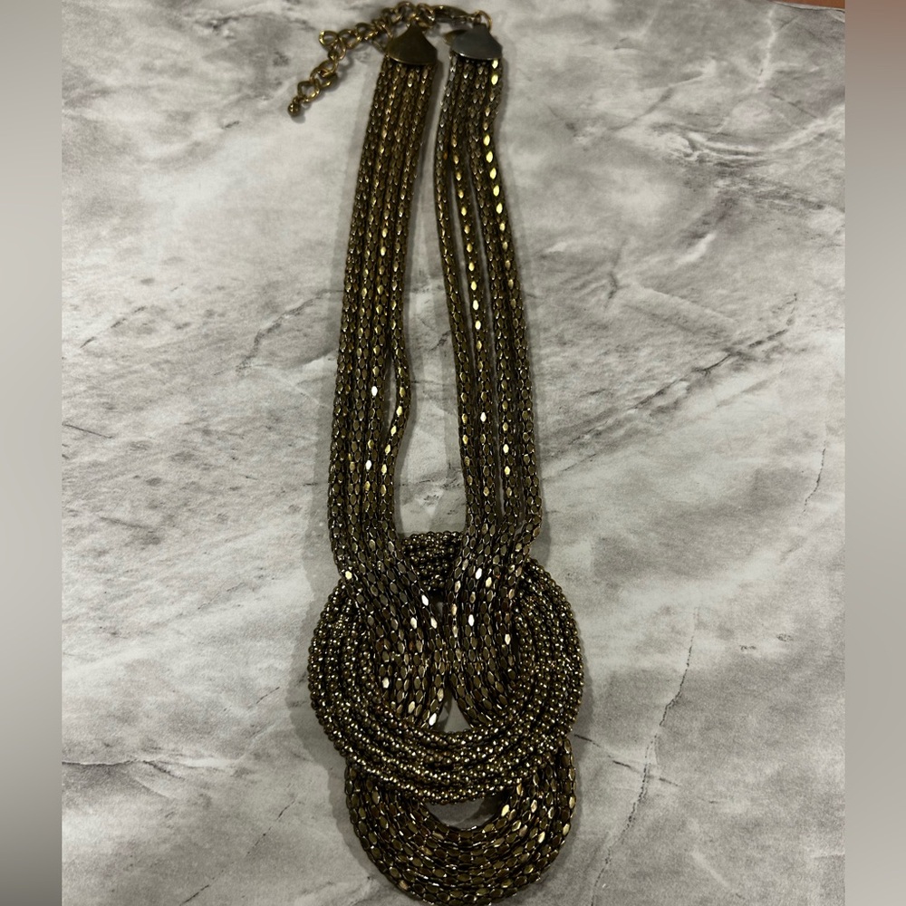 Elegant Gold Tone Statement Necklace